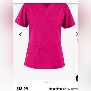 WonderWink Origins 5-pocket V-neck top with Romeo 6-pocket elastic band pants.